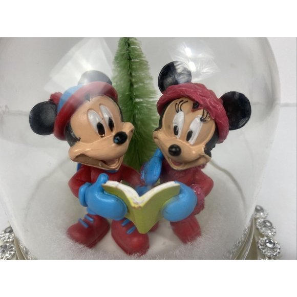 Disney MICKEY MINNIE MOUSE GEMMY MUSICAL LIGHTED GLOBE LIGHTS UP CAROLS CAROLING - Picture 13 of 13